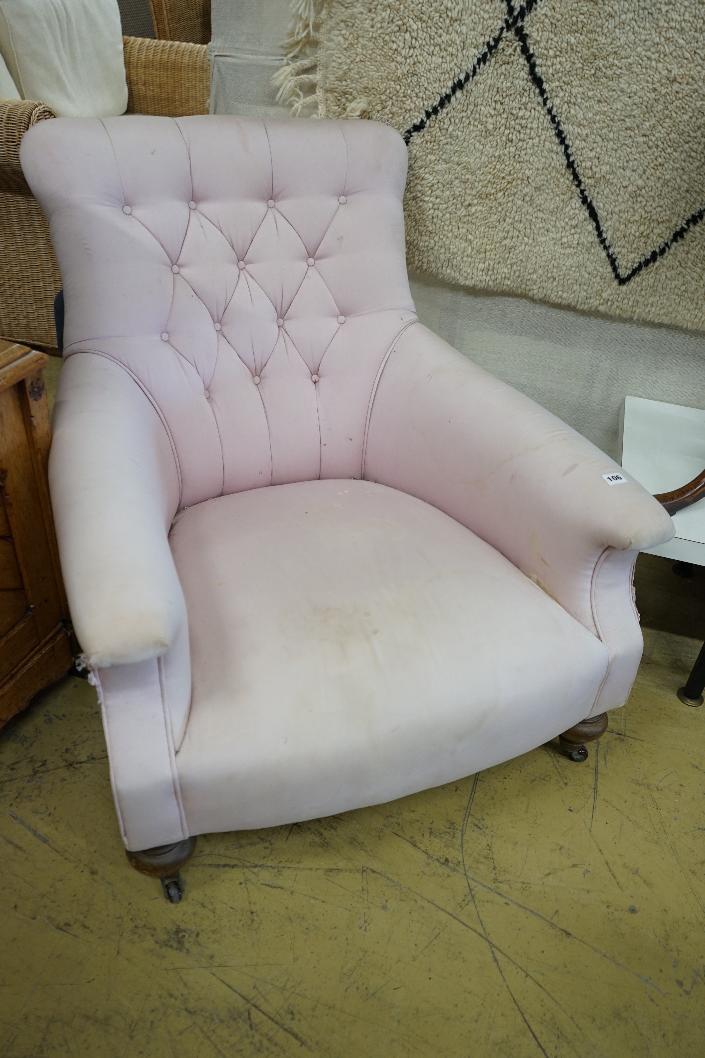 A John Sankey Byron steamer chair, width 79cm, depth 107cm, height 84cm